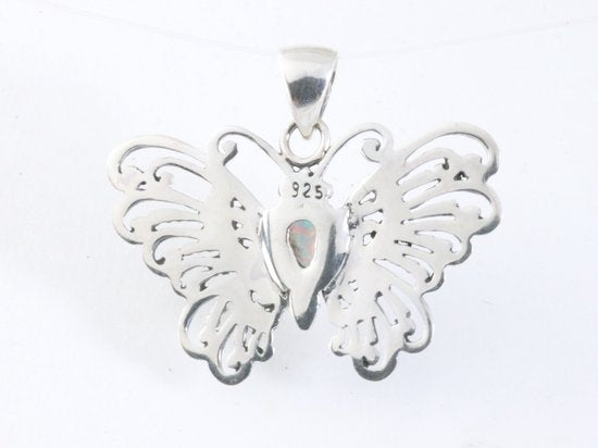 Zilveren vlinder hanger met welo opaal afbeelding 3