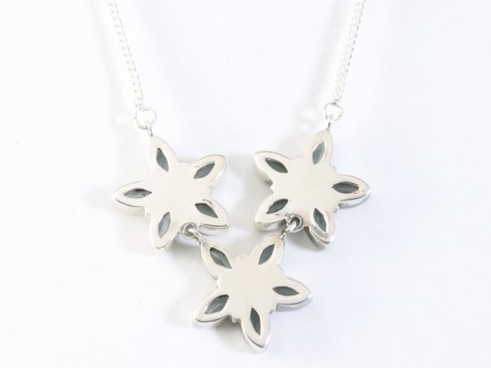 Zilveren ketting met blauwe topaas afbeelding 2