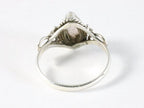 Fijne bewerkte zilveren ring met rozenkwarts afbeelding 3