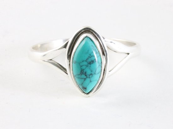 Fijne zilveren ring met turkoois afbeelding 4