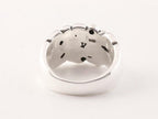 Hoogglans zilveren ring met fantasiepatroon afbeelding 3