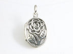 Fijn opengewerkt zilveren medaillon met roos afbeelding 4
