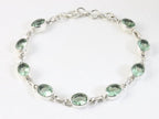 Hoogglans zilveren armband met groene amethist afbeelding 1