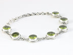 Bewerkte zilveren armband met peridoot afbeelding 2
