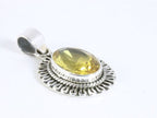 Fijne bewerkte ovale zilveren hanger met citrien afbeelding 2