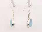 Bewerkte zilveren oorbellen met aqua chalcedoon afbeelding 2