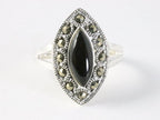 Zilveren ring met onyx en marcasiet afbeelding 4