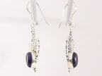 Opengewerkte zilveren oorbellen met amethist afbeelding 2