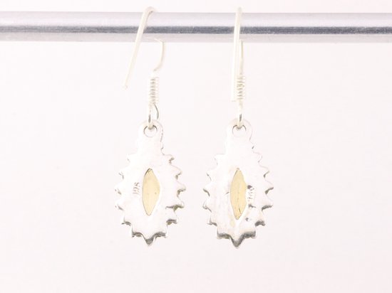 Fijne bewerkte zilveren oorbellen met citrien afbeelding 3