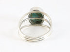 Opengewerkte zilveren ring met blauwe koperturkoois afbeelding 3