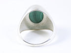 Ovale hoogglans zilveren ring met malachiet afbeelding 3