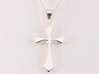 Hoogglans zilveren kruishanger aan ketting afbeelding 1