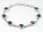 Bewerkte zilveren armband met smaragd afbeelding 1