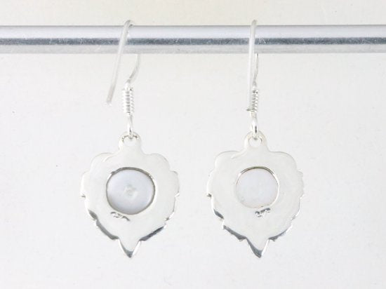 Bewerkte zilveren oorbellen met parel afbeelding 2