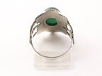 Bewerkte zilveren ring met jade afbeelding 3