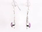Opengewerkte zilveren oorbellen met purpuriet afbeelding 2