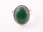 Ovale zilveren ring met jade afbeelding 4