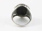 Zware bewerkte zilveren ring met onyx - maat 18 afbeelding 3