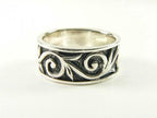 Zilveren ring met fantasiegravering afbeelding 1