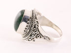 Bewerkte zilveren ring met jade afbeelding 2