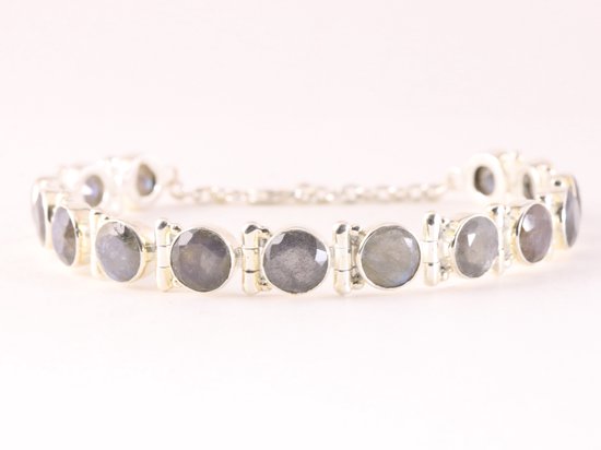 Zilveren armband met gefacetteerde labradoriet afbeelding 1
