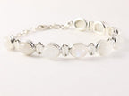 Zware zilveren armband met regenboog maansteen afbeelding 2