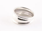 Brede hoogglans zilveren ring met ribbels afbeelding 2