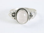 Bewerkte zilveren ring met rozenkwarts afbeelding 4
