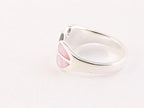 Zilveren ring met roze parelmoer afbeelding 3