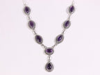 Bewerkte zilveren ketting met amethist afbeelding 1