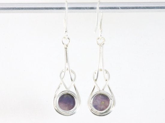 Zilveren oorbellen met paarse charoiet afbeelding 3