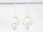 Bewerkte zilveren oorbellen met rozenkwarts afbeelding 2