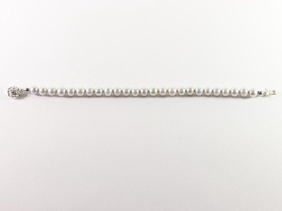 Armband met natuurlijke grijze zoetwater parels en zilveren sluiting afbeelding 3