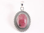 Bewerkte zilveren hanger met rhodoniet afbeelding 1