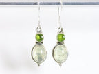 Fijne zilveren oorbellen met prehniet en peridoot afbeelding 2