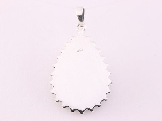 Bewerkte zilveren hanger met abalone schelp afbeelding 3