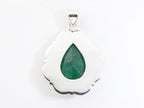 Bewerkte zilveren hanger met smaragd afbeelding 3