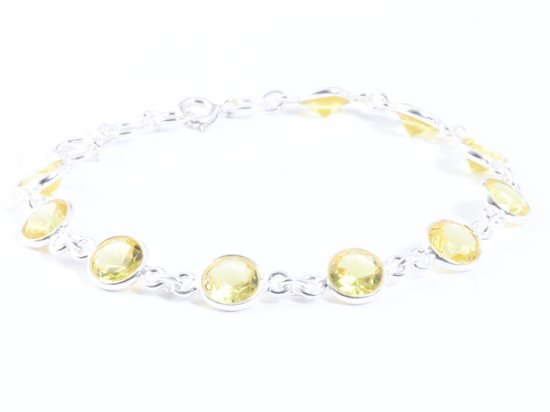 Fijne zilveren armband met citrien afbeelding 2