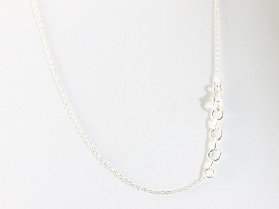 Zilveren ketting met aqua chalcedoon, amethist en parel afbeelding 3