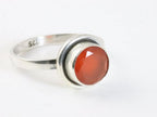 Fijne ronde zilveren ring met carneool afbeelding 1