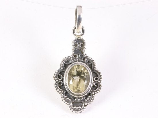 Bewerkte zilveren hanger met citrien afbeelding 4