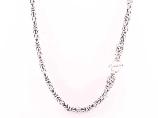 Zware zilveren ketting met koningsschakels afbeelding 4