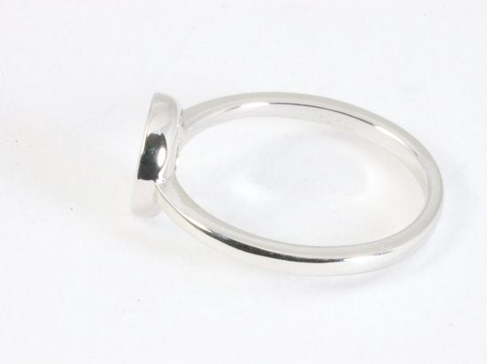 Fijne ronde hoogglans zilveren ring met welo opaal afbeelding 2
