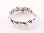 Zware zilveren ring met kabelpatroon afbeelding 2
