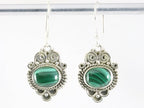 Bewerkte zilveren oorbellen met malachiet afbeelding 3