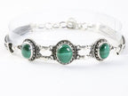 Bewerkte zilveren armband met malachiet afbeelding 1