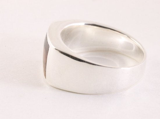 Zilveren zegelring met tijgeroog afbeelding 2