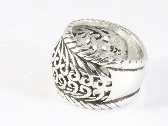 Brede opengewerkte zilveren ring afbeelding 2