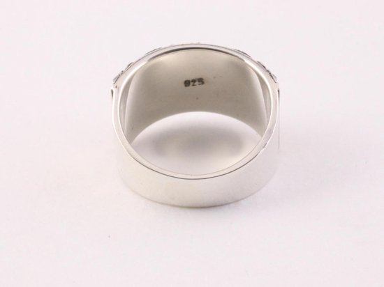 Traditionele bewerkte zilveren ring met 18k gouden decoraties afbeelding 3