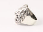 Zware zilveren ring met leeuwenkop afbeelding 2
